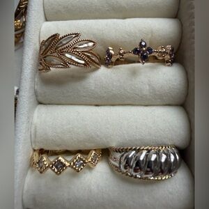 Bundle of 4 Gold and Silver Women's Size 8 Ring Set